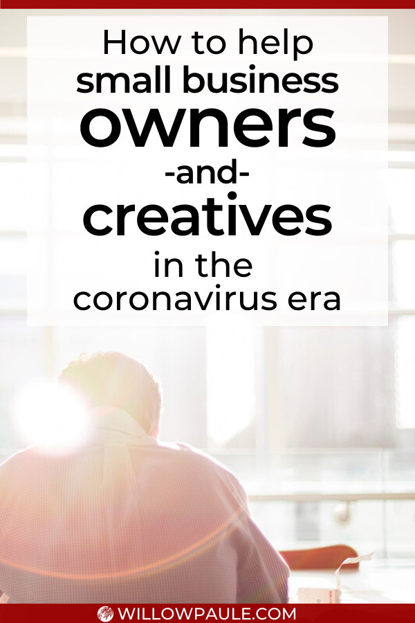 A creative looks out the sunny window in his office. This article has resources and ways to support small business owners and creatives during this down economy due to the coronavirus.